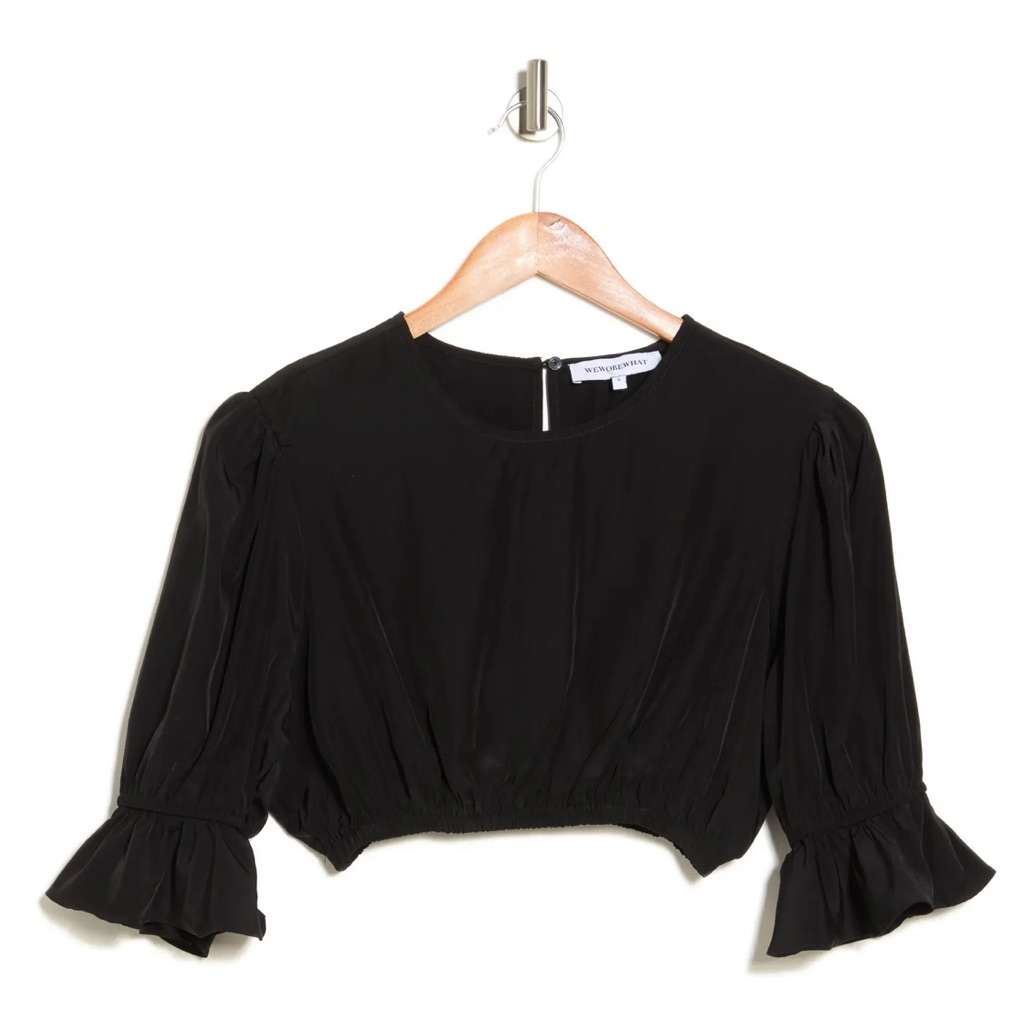Nwt - Weworewhat Billie Sleeve Satin Top